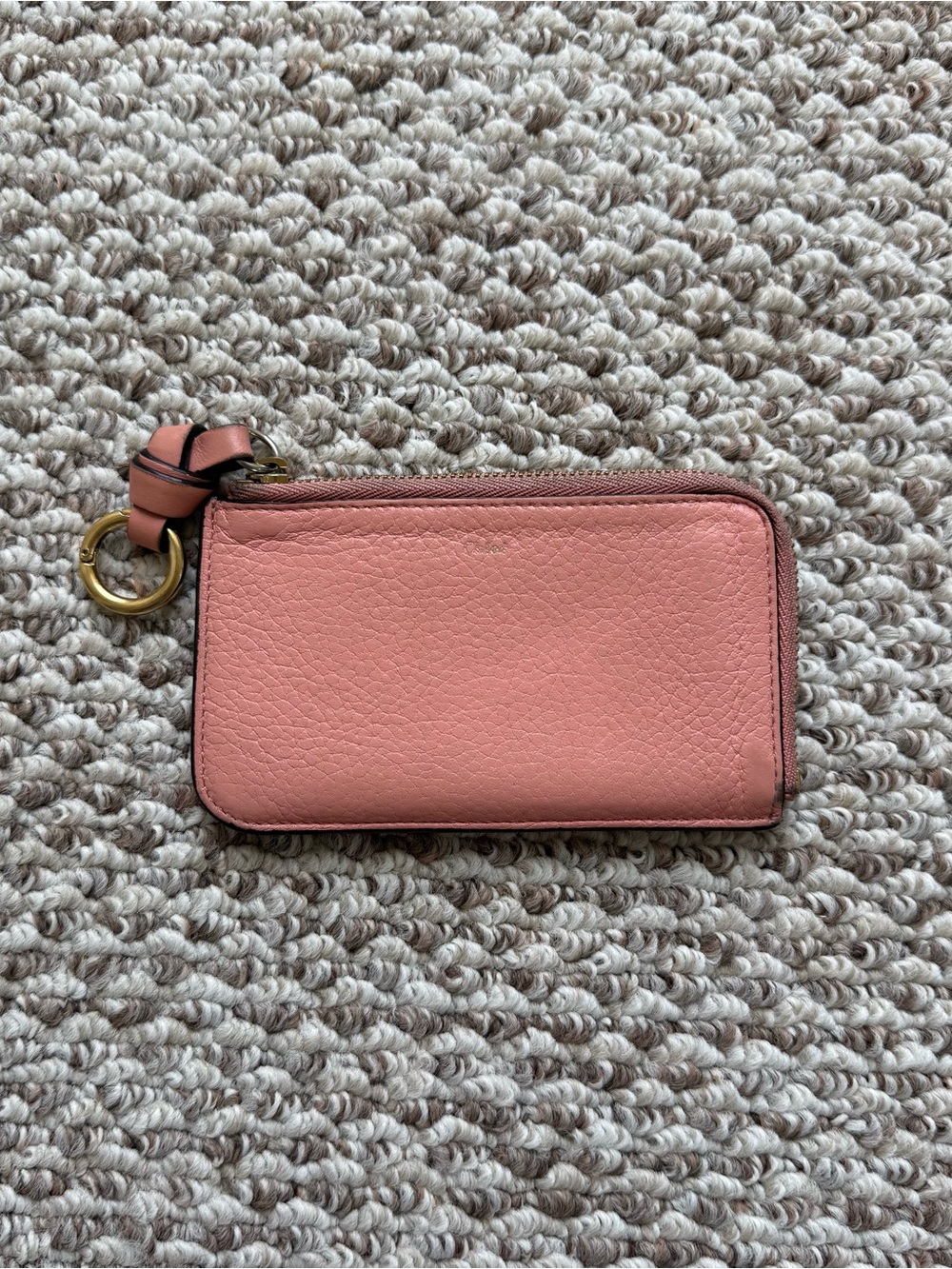 Chloe Grained Calfskin Alphabet Zip Card Holder